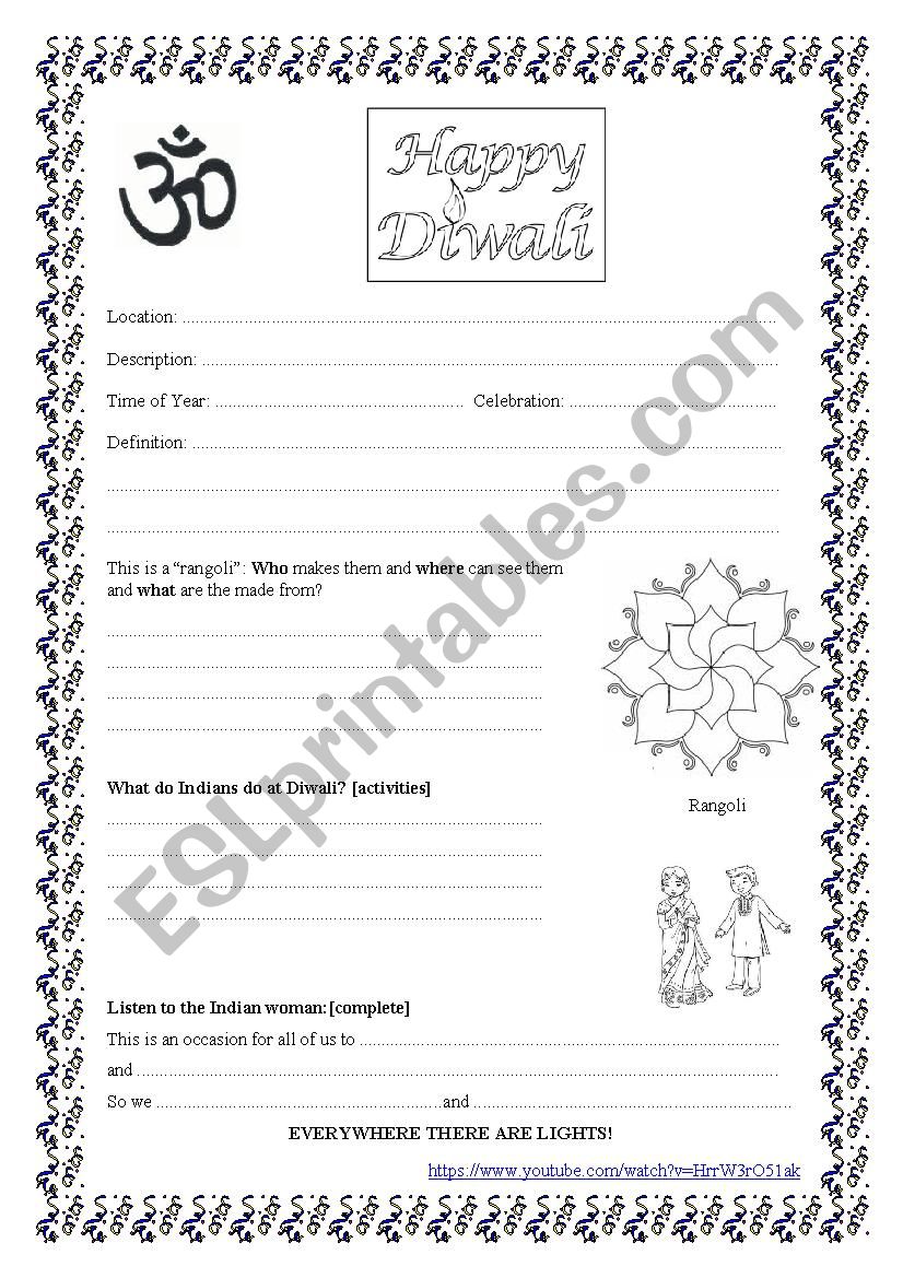 Happy Diwali [video] worksheet